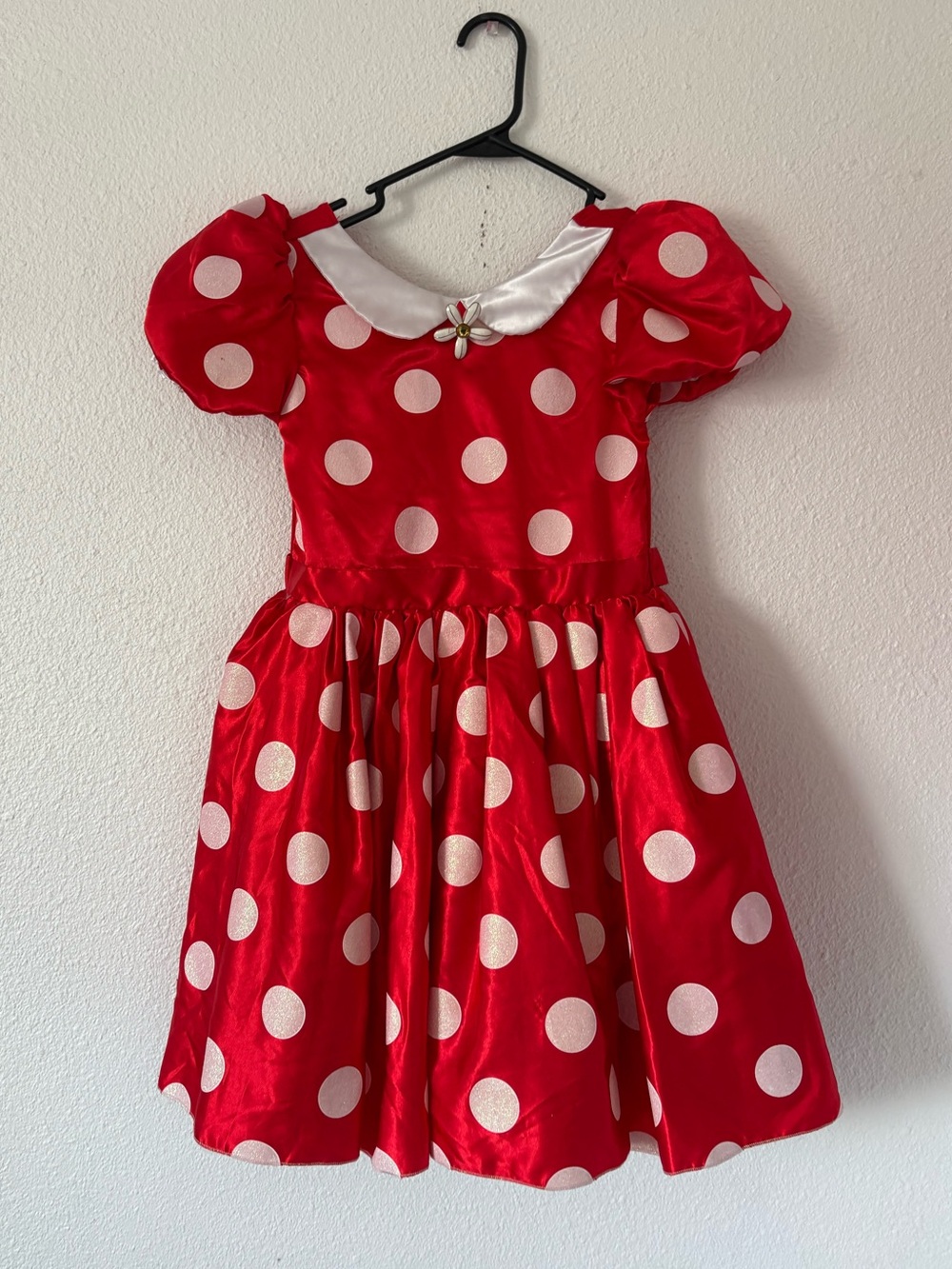 Disney Parks Minnie Mouse Polka Dot Dress Girls Costume puffy sleeve dress 9/10